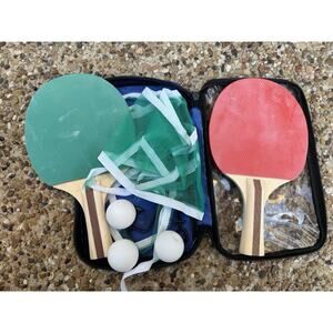 Lucky Lad Table Top Table Tennis Set 2 Ping Pong Paddles 3 Balls 1 Net In Bag